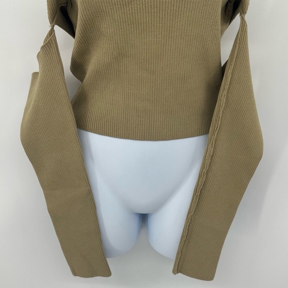 Revolve NBD Eva Off Shoulder Ribbed Top Taupe Size Large New with Tag - Picture 8 of 13